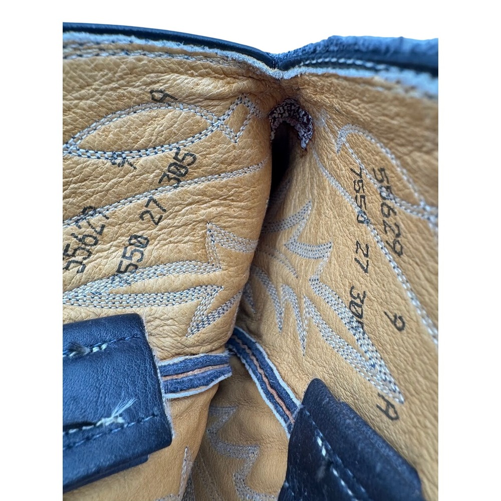 Nocona Boots Womens Navy Blue Leather Western Cowboy Boots Made in USA Size 9 B - Picture 4 of 7